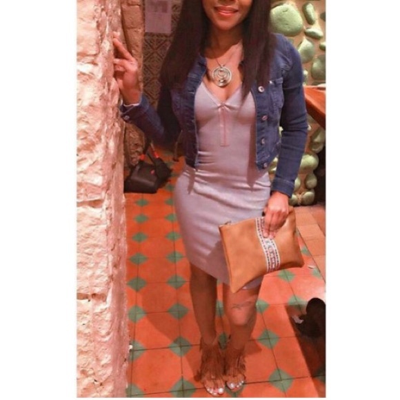 Cute brown detailed clutch bag - Picture 1 of 4